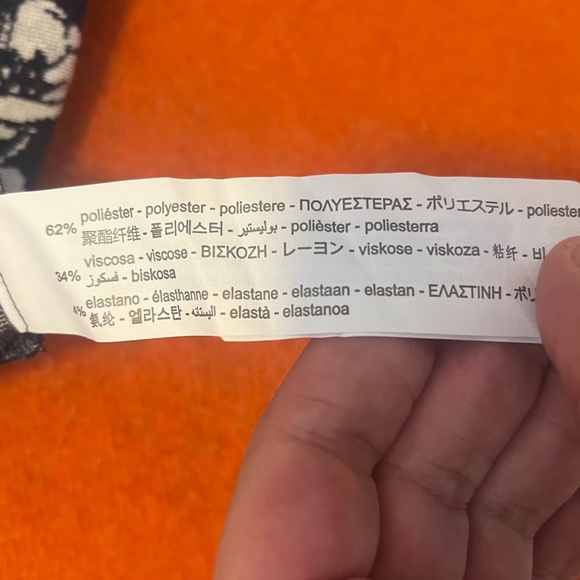 Zara navy blue and white floral jacquard long sleeve mini dress NWT - Picture 9 of 11